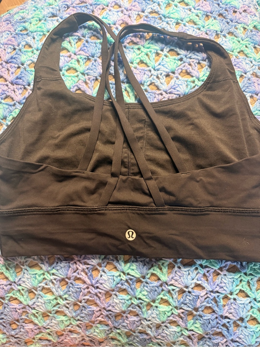 lululemon athletica Black energy Strappy Back Sports Bra size 8 🖤🖤🖤